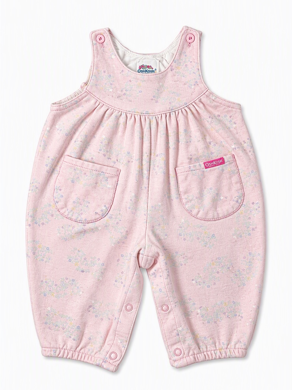 Rare Vintage 90s OshKosh B'gosh Pink Label Made In USA Pastel Bubble Romper 6-9M
